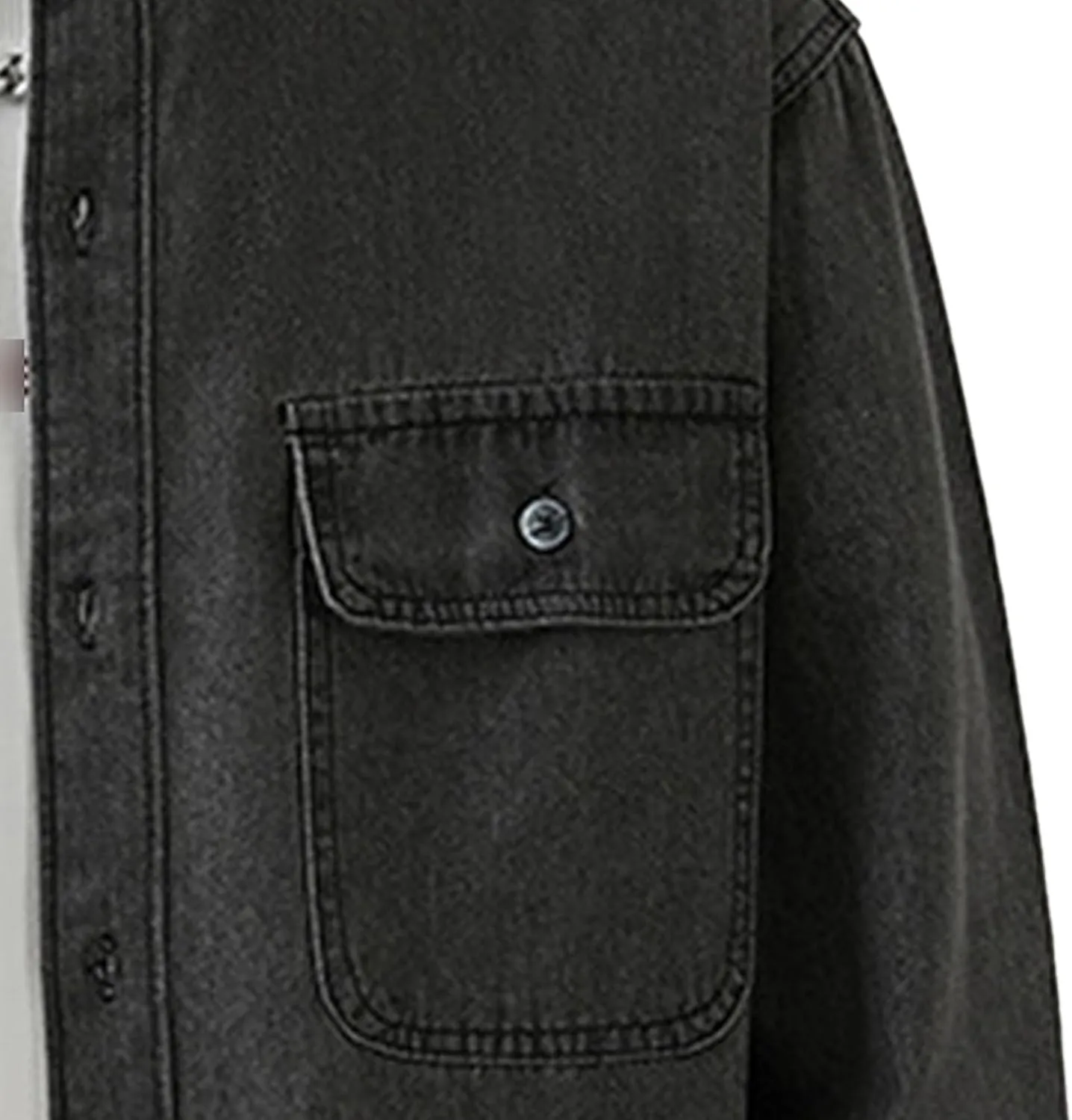 JEKE-DG Men Cowboy Long Sleeve Shirt Front Pocket Button Denim Shirts Cotton Regular Fit Casual Jean Jackets