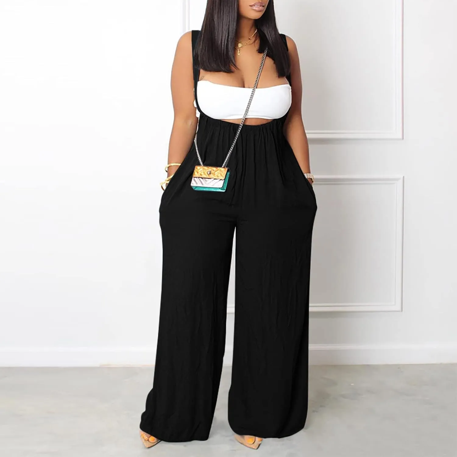 Jumpsuits for Womens Halter V Neck Lace Up Jumpsuit Jumpsuit for Women Jumpsuits for Women Jumpsuits for