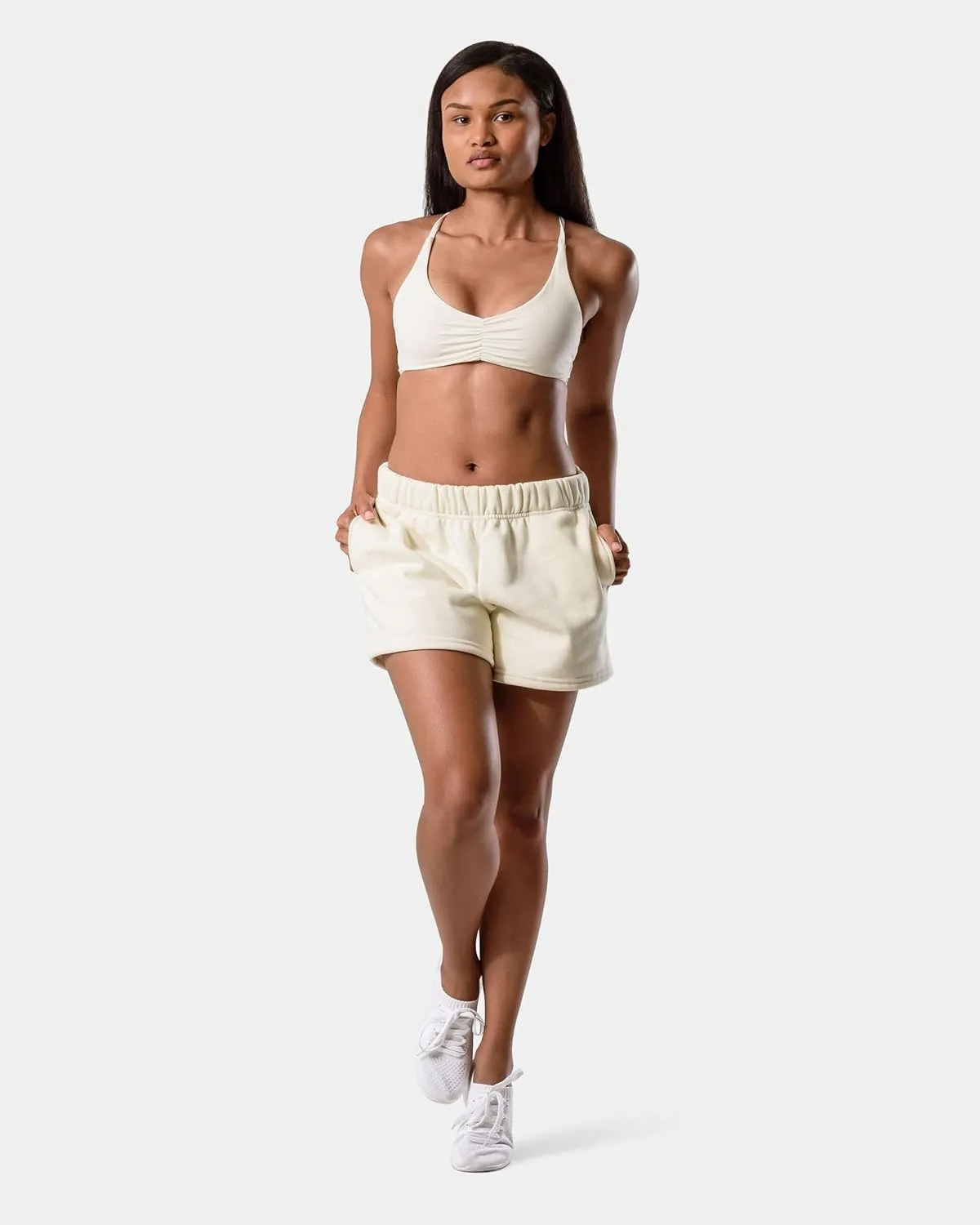 Kamo Fitness CozyTec Sweat Shorts Women High Waisted Lounge Comfy Casual Cotton Shorts with Pockets