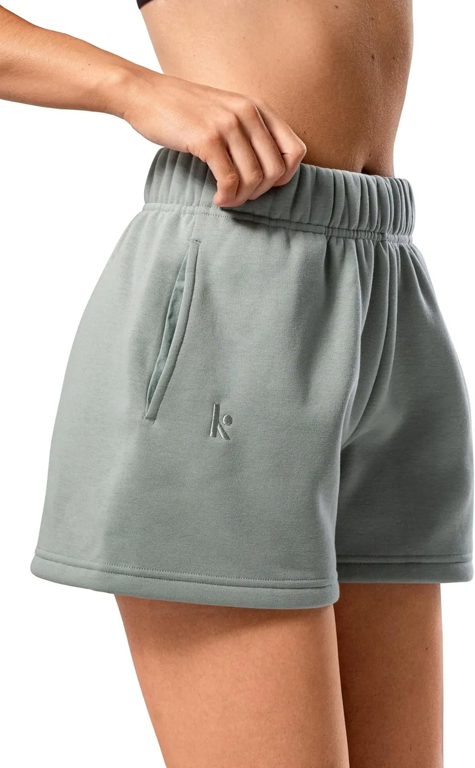 Kamo Fitness CozyTec Sweat Shorts Women High Waisted Lounge Comfy Casual Cotton Shorts with Pockets