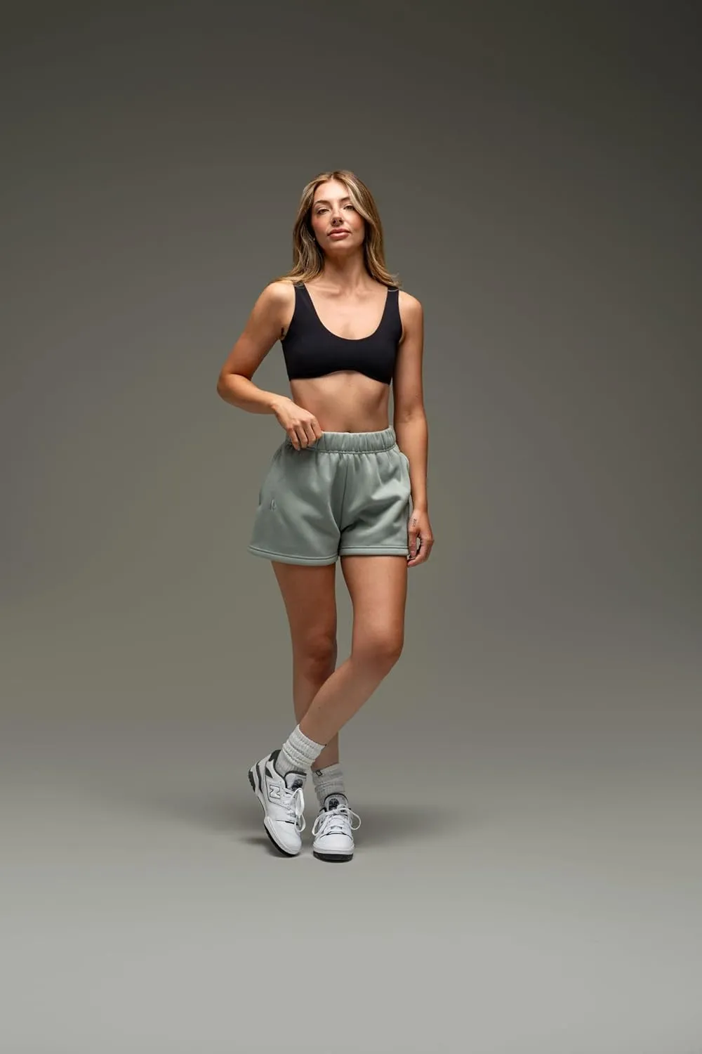 Kamo Fitness CozyTec Sweat Shorts Women High Waisted Lounge Comfy Casual Cotton Shorts with Pockets