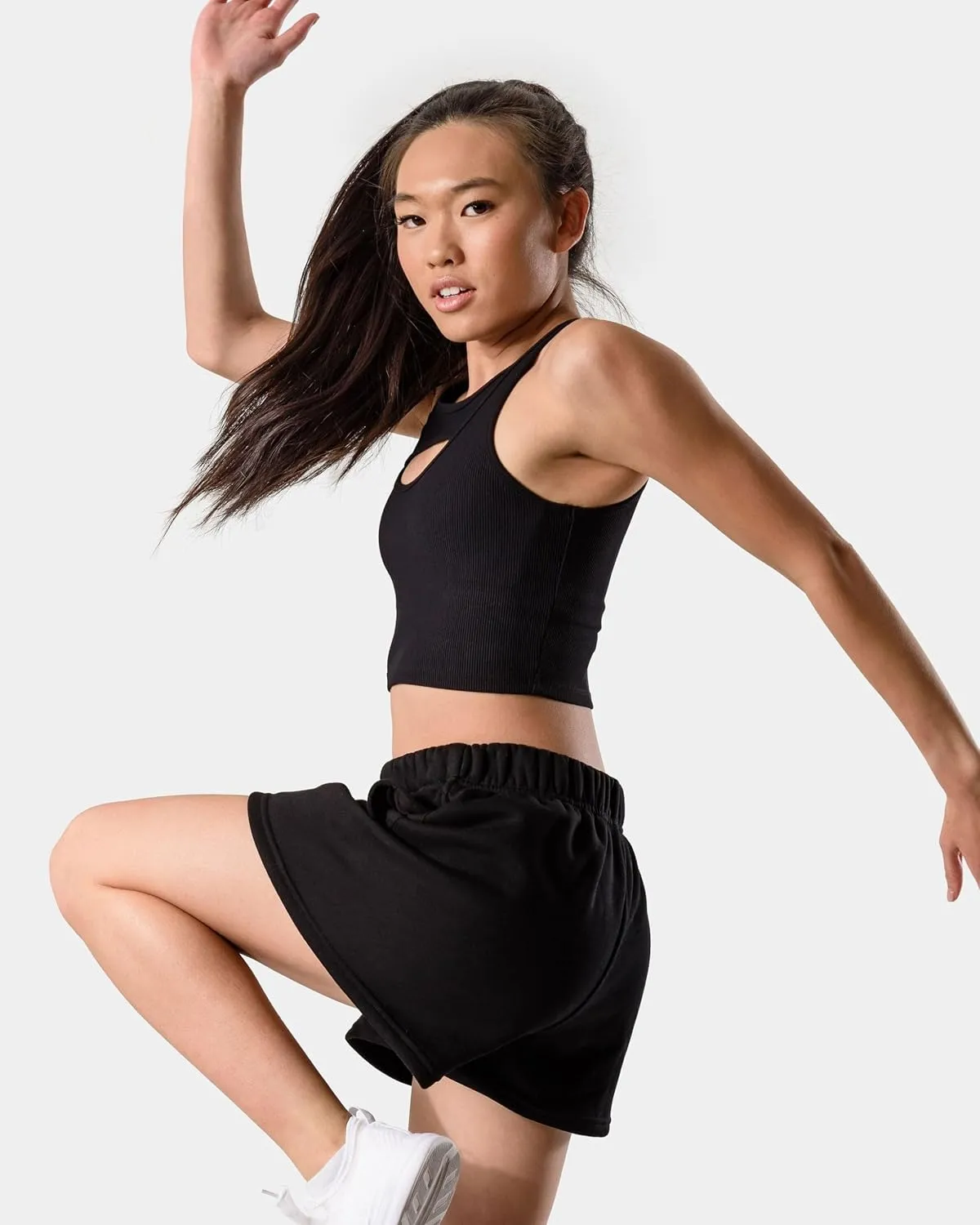 Kamo Fitness CozyTec Sweat Shorts Women High Waisted Lounge Comfy Casual Cotton Shorts with Pockets