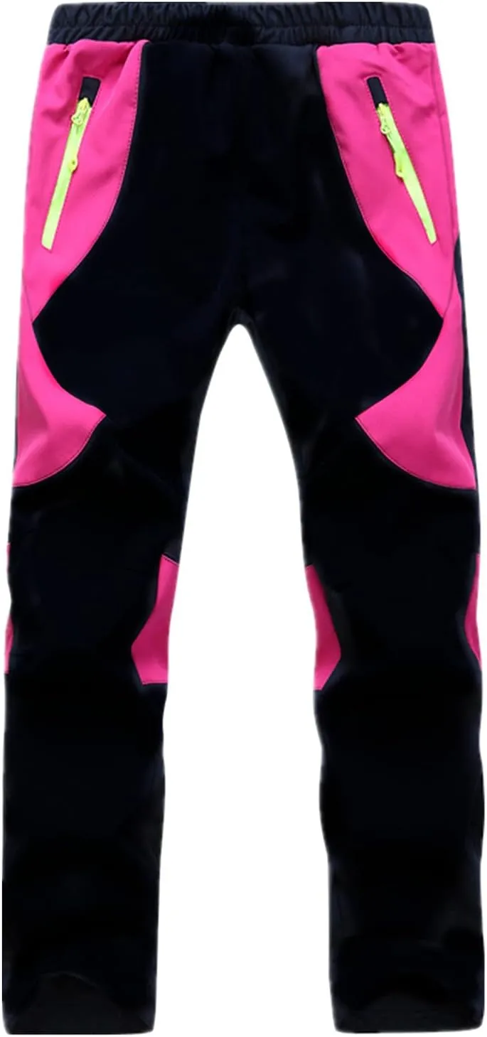 Kids Softshell Pants Toddler Girls Water 𝗥epellent Windproof Trousers Boys Outdoor Winter Warm Hiking Trousers