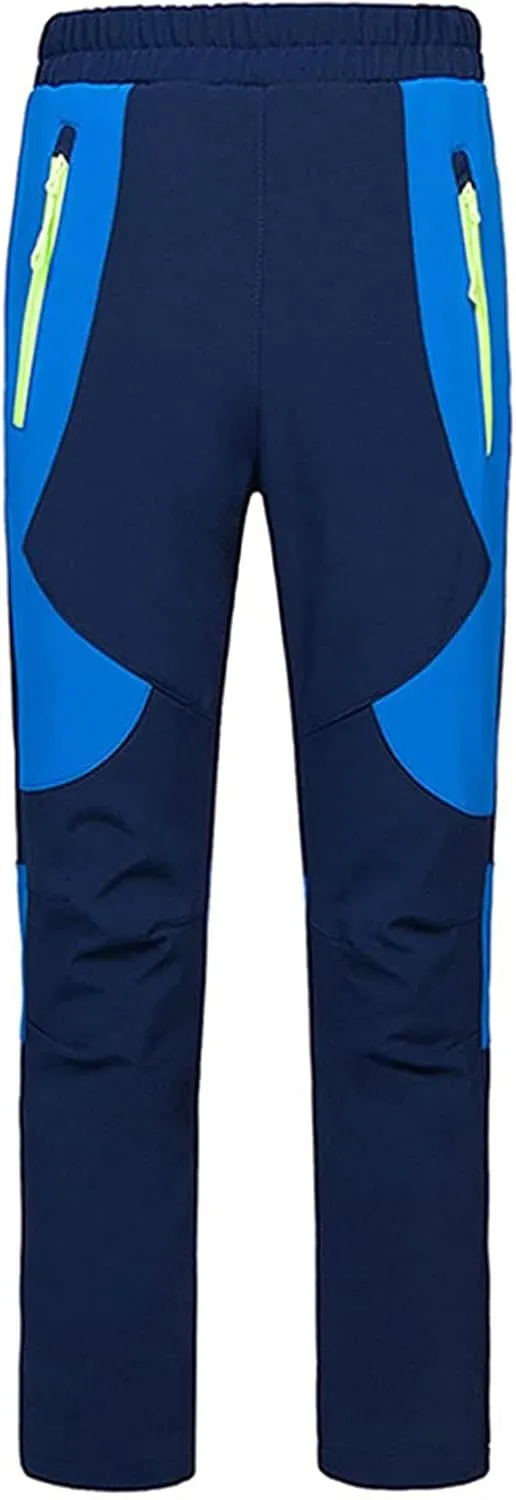 Kids Softshell Pants Toddler Girls Water 𝗥epellent Windproof Trousers Boys Outdoor Winter Warm Hiking Trousers