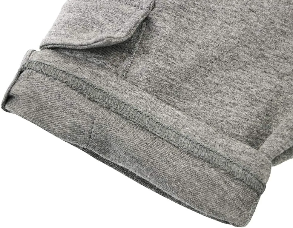 KISBINI Boys' Girls' Shorts Pull On Sweat Cargo Shorts for Kids