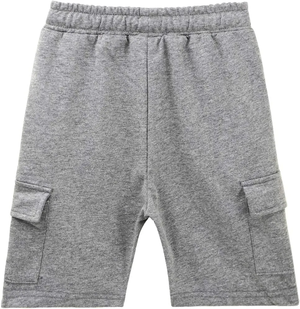 KISBINI Boys' Girls' Shorts Pull On Sweat Cargo Shorts for Kids