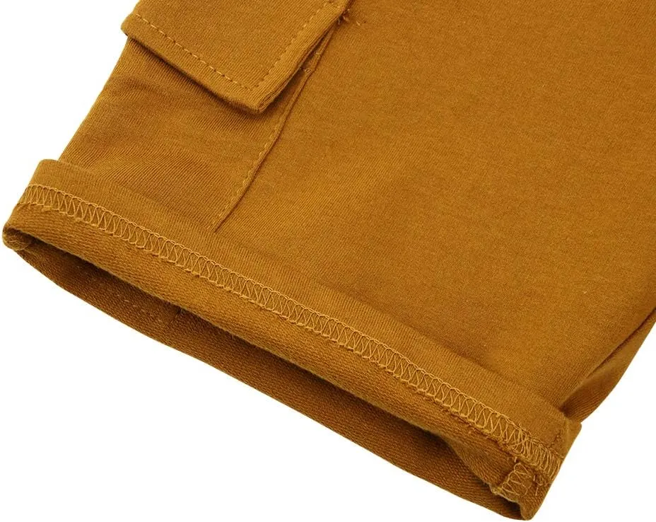 KISBINI Boys' Girls' Shorts Pull On Sweat Cargo Shorts for Kids