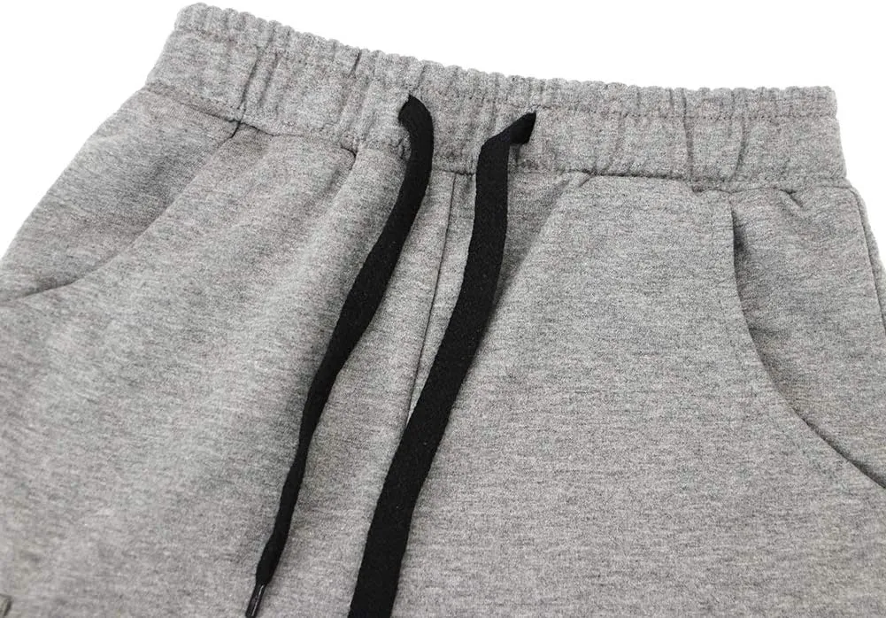 KISBINI Boys' Girls' Shorts Pull On Sweat Cargo Shorts for Kids