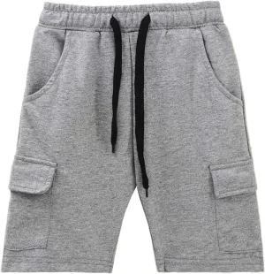 KISBINI Boys' Girls' Shorts Pull On Sweat Cargo Shorts for Kids