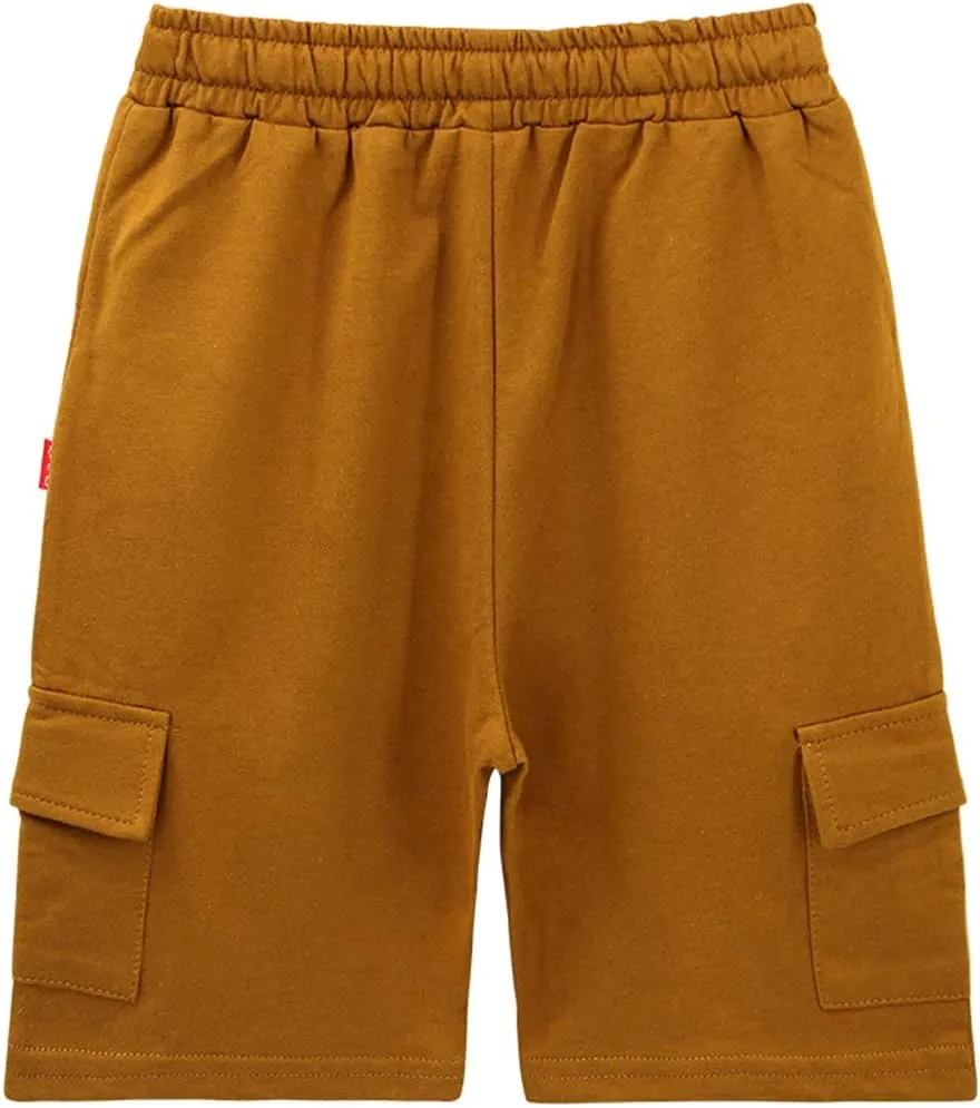 KISBINI Boys' Girls' Shorts Pull On Sweat Cargo Shorts for Kids