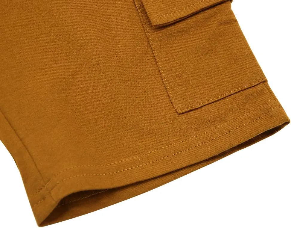 KISBINI Boys' Girls' Shorts Pull On Sweat Cargo Shorts for Kids