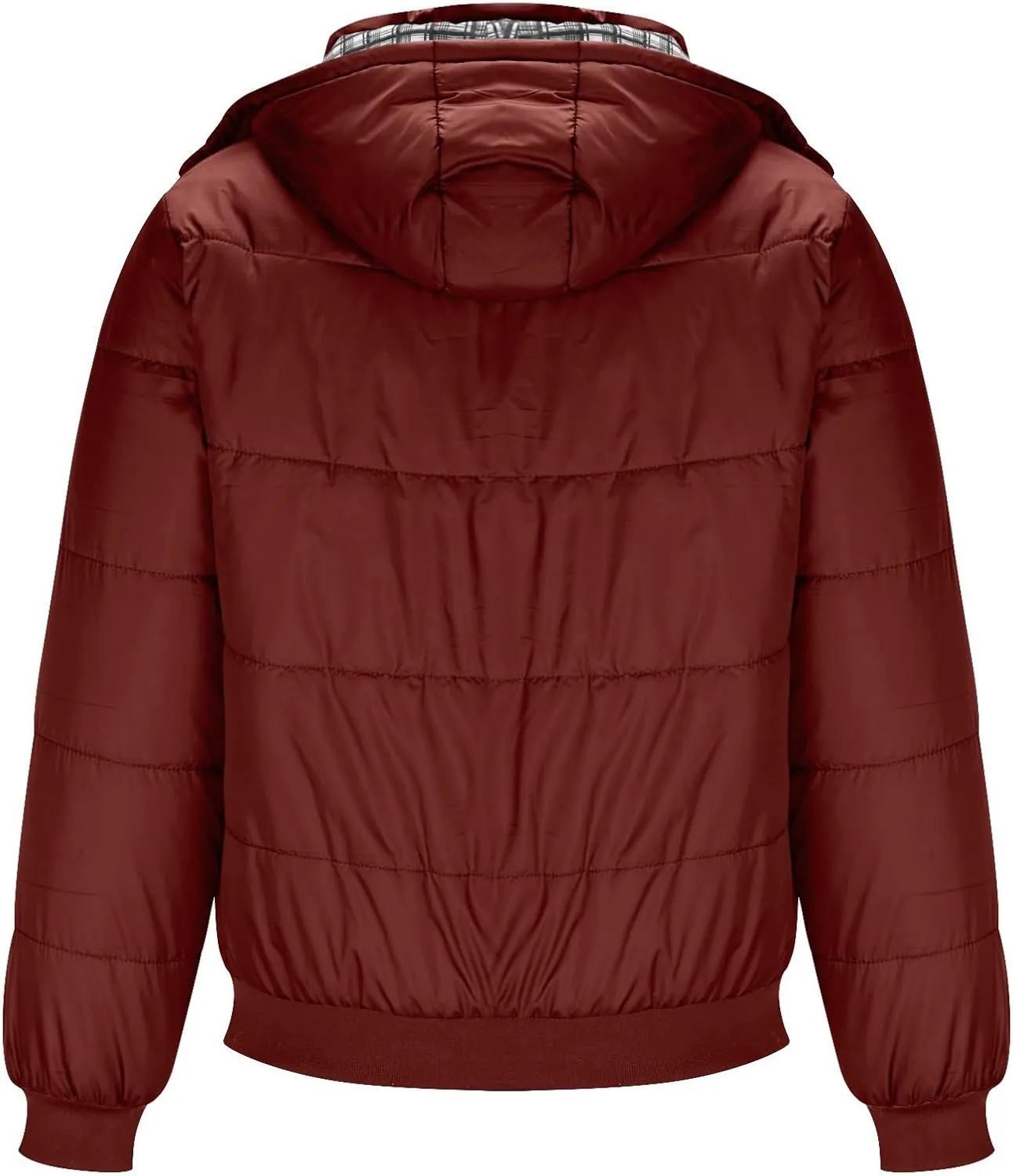 Lightweight Puffer Jacket for Men Winter Warm Down Coat Windproof Insulated Jacket with Hood Full Zip Quilted Outwear