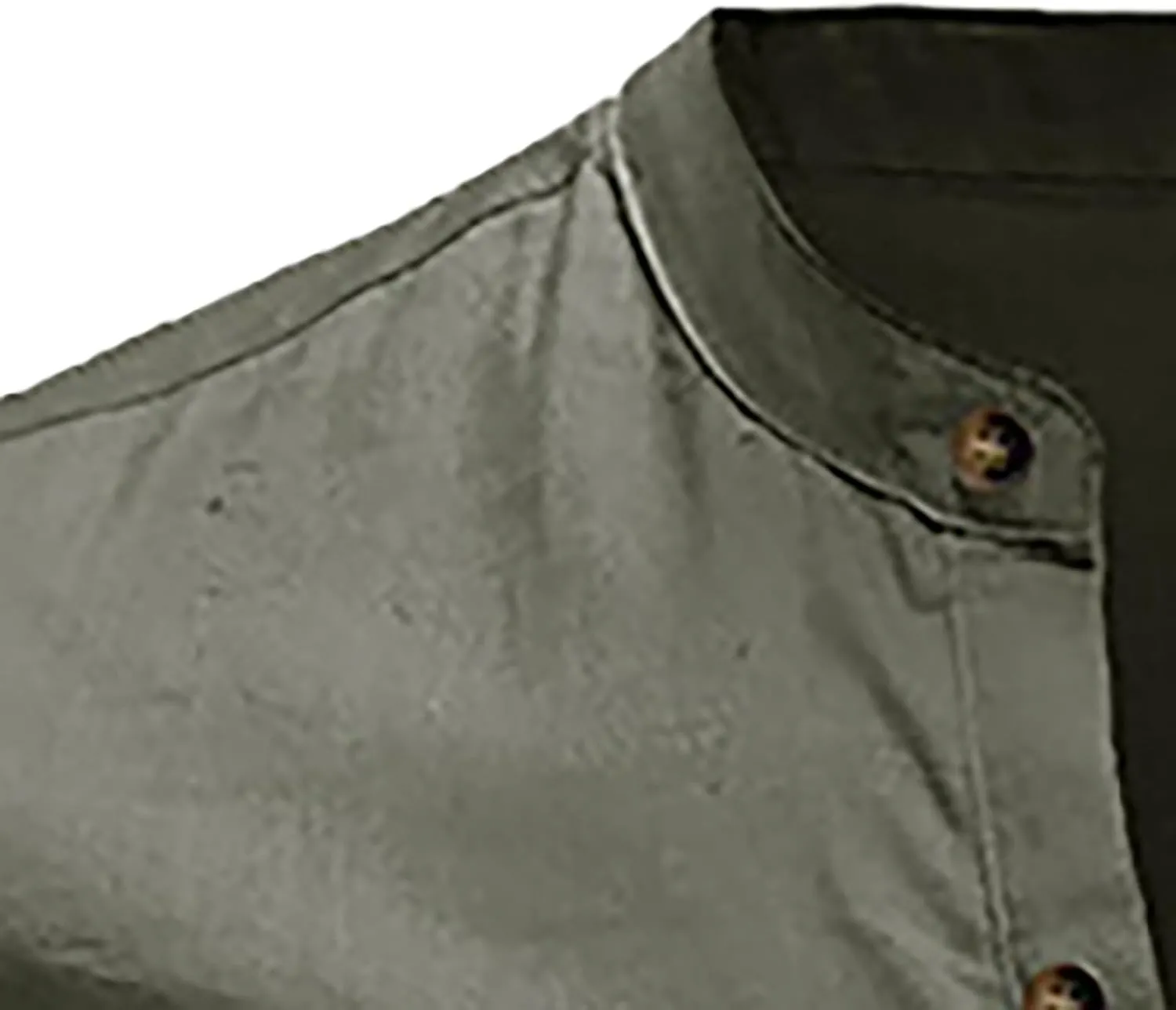 Linen Henley Shirts for Men Casual Short Sleeve Crewneck Summer Vocation Beach Shirts with Pocket Trendy Resort Wear