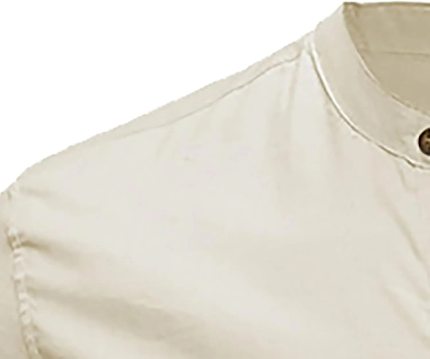 Linen Henley Shirts for Men Casual Short Sleeve Crewneck Summer Vocation Beach Shirts with Pocket Trendy Resort Wear