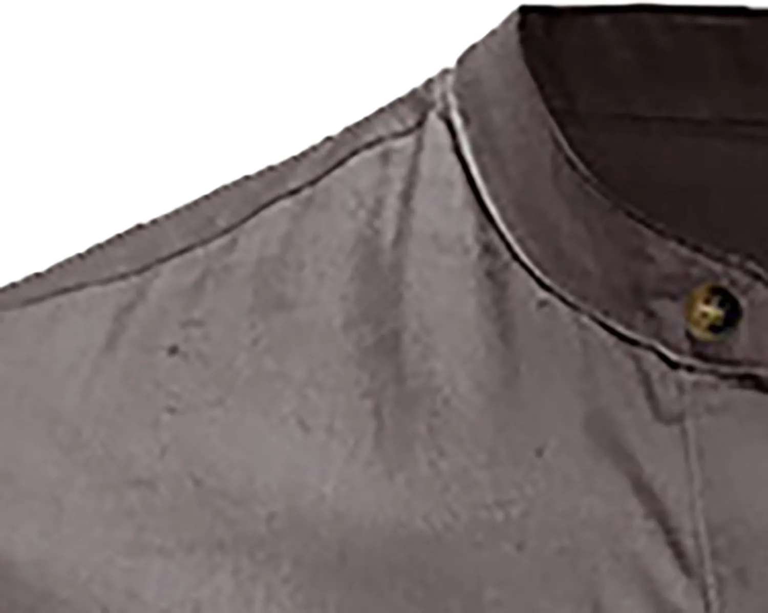 Linen Henley Shirts for Men Casual Short Sleeve Crewneck Summer Vocation Beach Shirts with Pocket Trendy Resort Wear