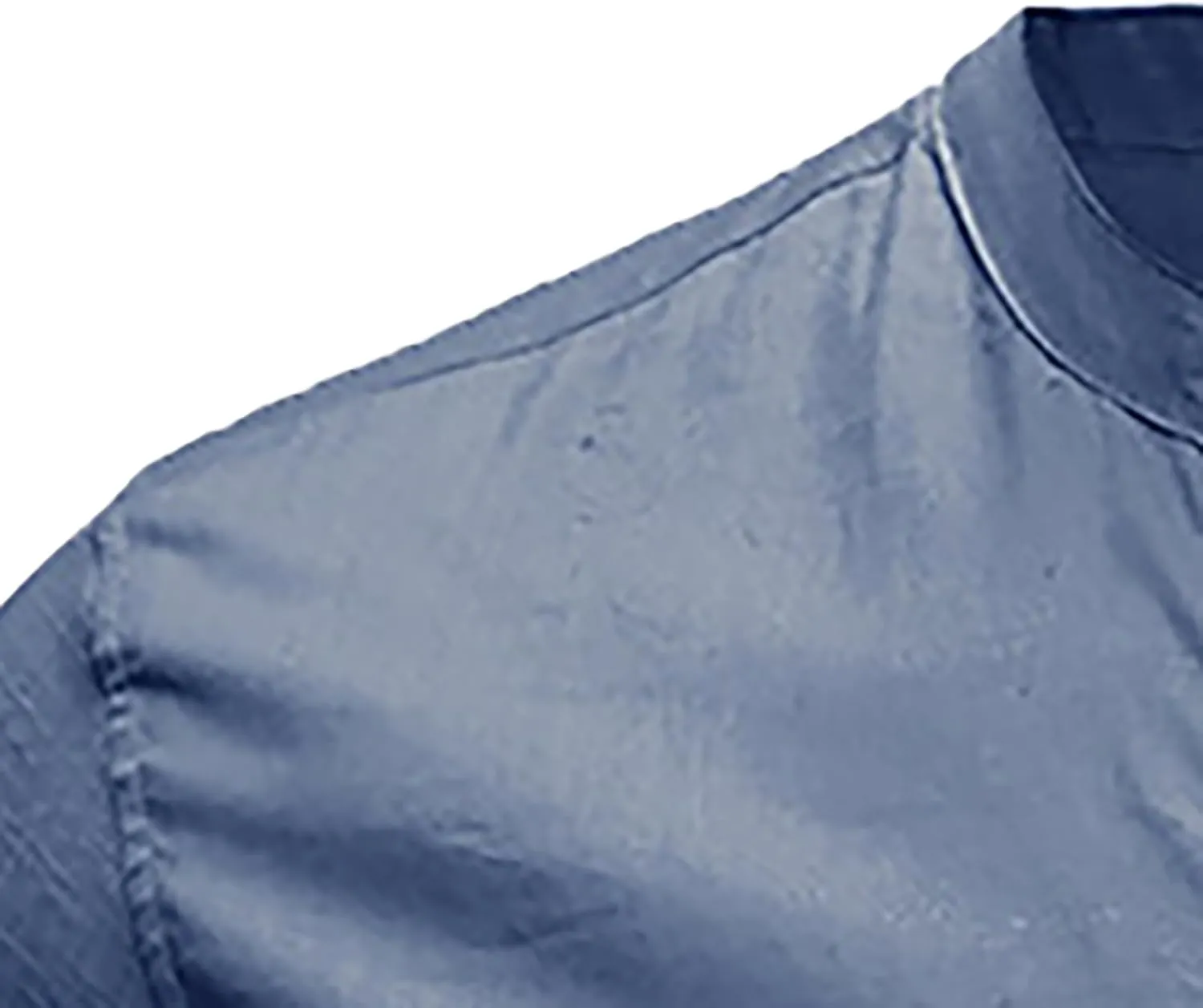 Linen Henley Shirts for Men Casual Short Sleeve Crewneck Summer Vocation Beach Shirts with Pocket Trendy Resort Wear