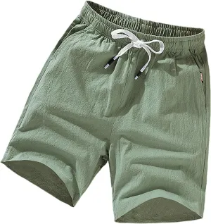 Linen Shorts for Men Texture Drawstring Lounge Pant Baggy Comfy Running Hiking Aethletic Shorts with Pocket Plus Size