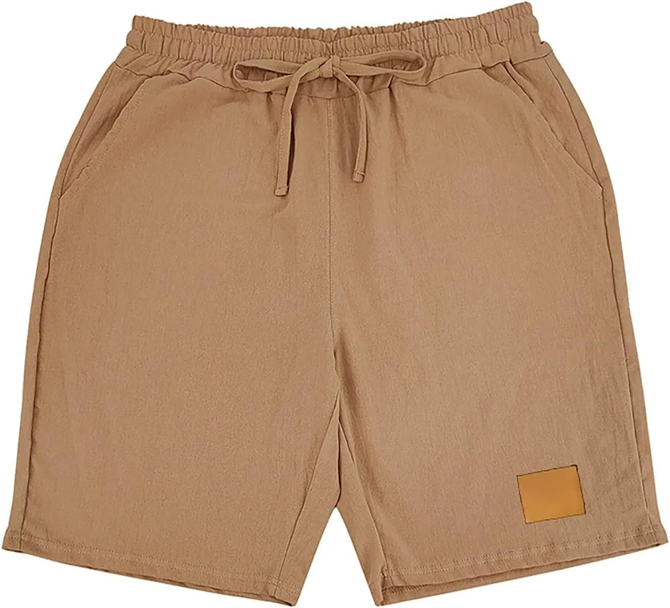 Linen Shorts for Mens Retro Summer Comfy Breathable Baggy Holiday Beach Pants Elastic Waist Casual Shorts with Pocket