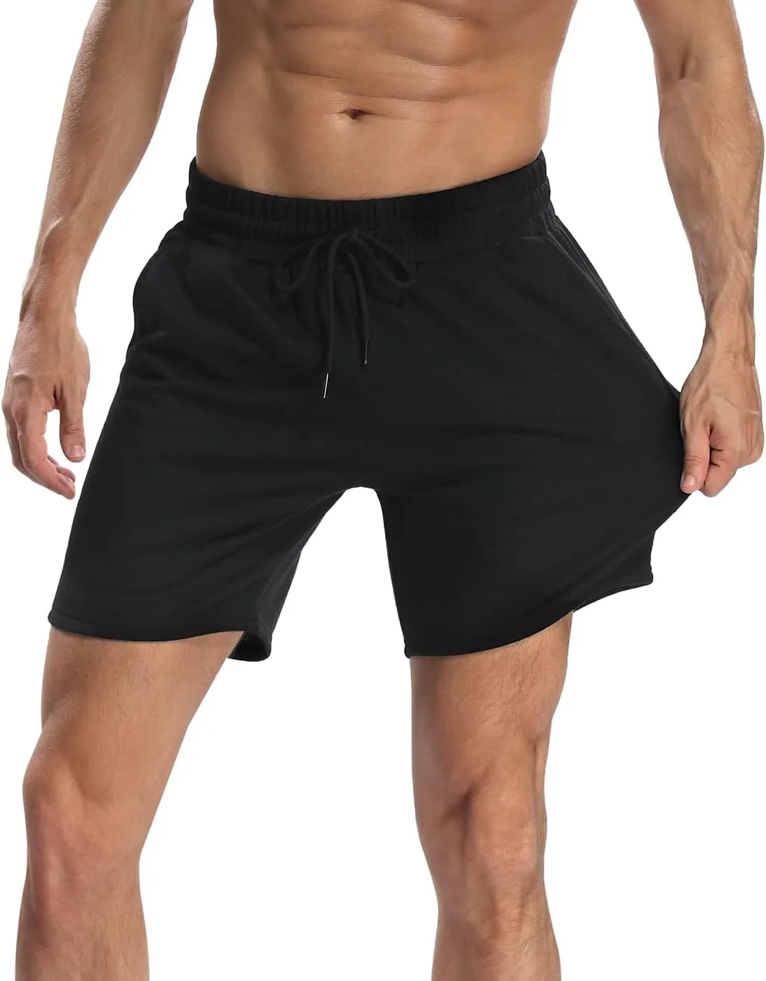 LRD Sweat Shorts for Men 7 inch Inseam Casual Athletic Pocket Jogger Shorts