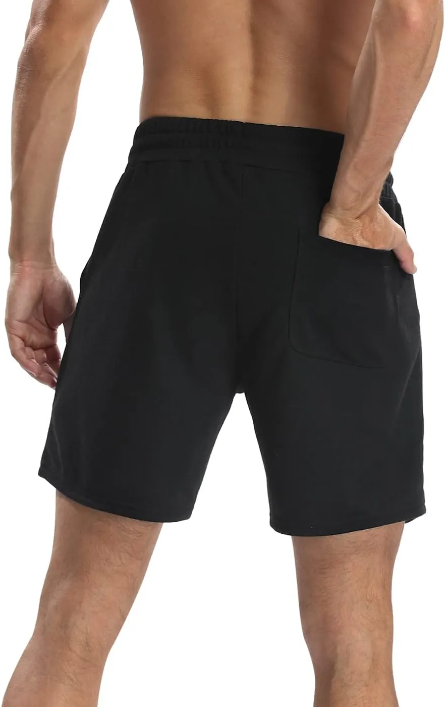 LRD Sweat Shorts for Men 7 inch Inseam Casual Athletic Pocket Jogger Shorts