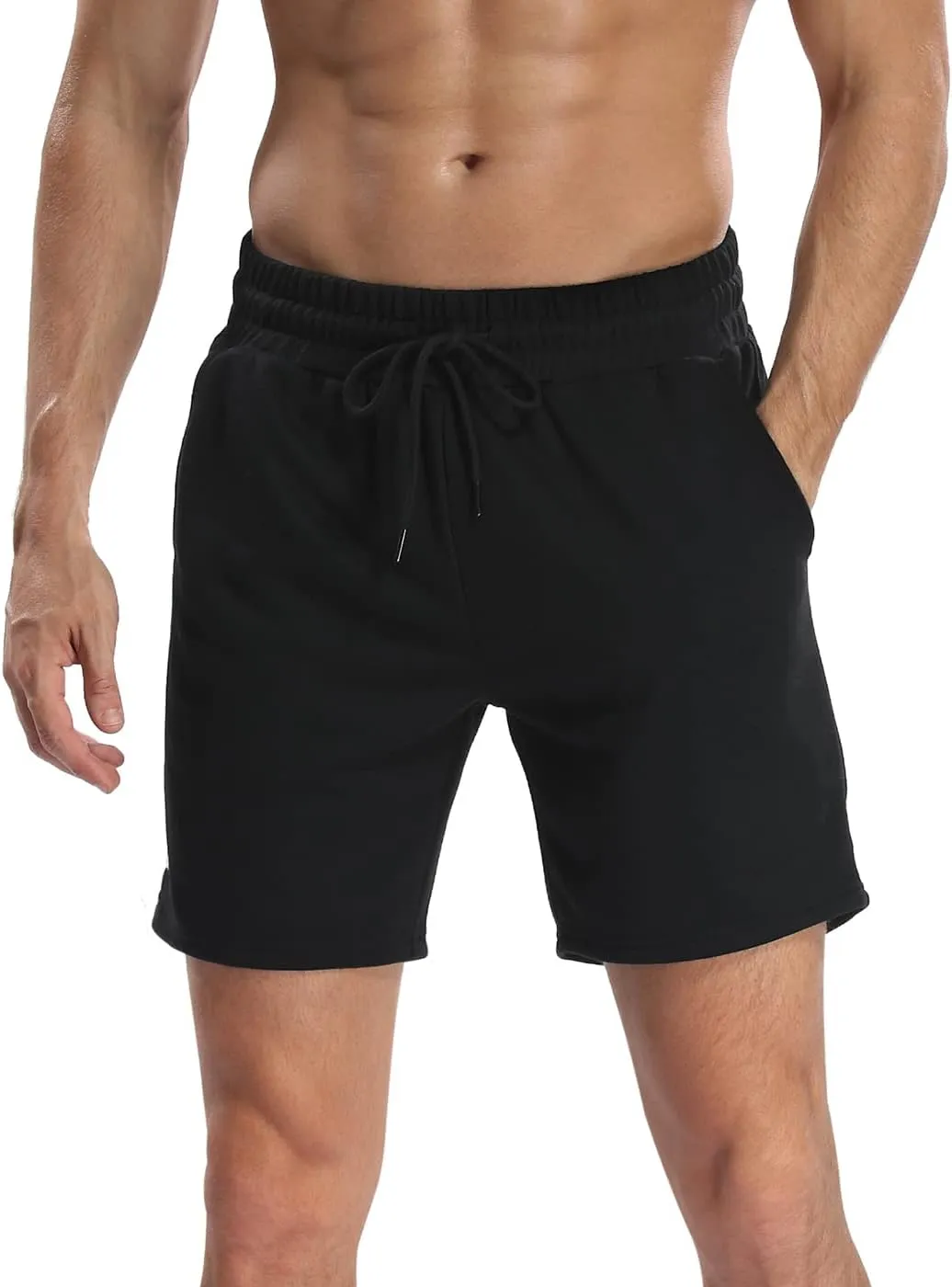 LRD Sweat Shorts for Men 7 inch Inseam Casual Athletic Pocket Jogger Shorts