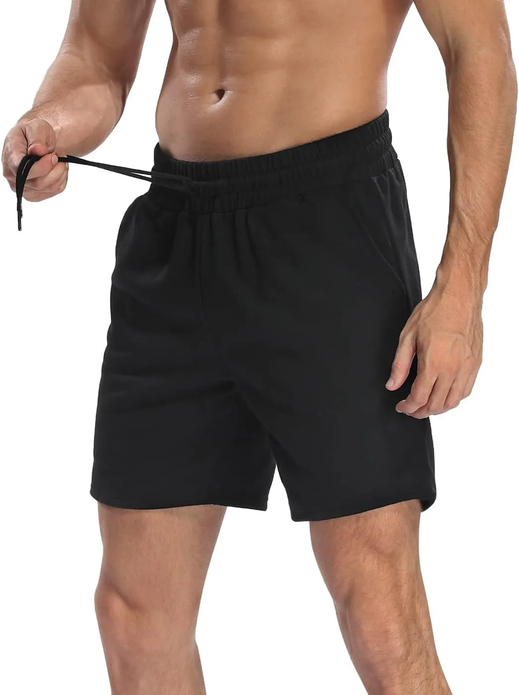 LRD Sweat Shorts for Men 7 inch Inseam Casual Athletic Pocket Jogger Shorts