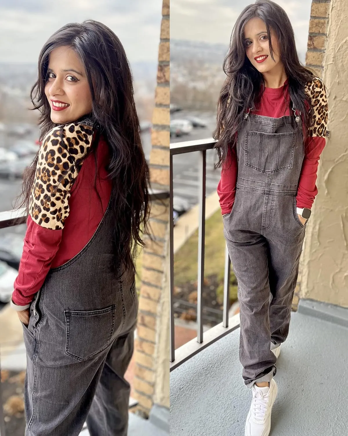 luvamia Women's Casual Stretch Adjustable Denim Bib Overalls Jeans Pants Jumpsuits