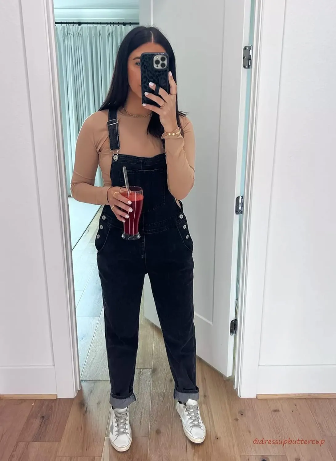 luvamia Women's Casual Stretch Adjustable Denim Bib Overalls Jeans Pants Jumpsuits