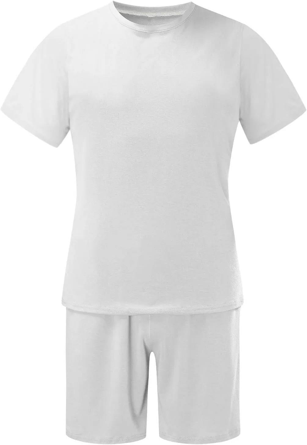 Men 2 Piece Outfits Summer Casual Crew Neck Muscle Short Sleeve Tee Shirts and Classic Fit Sport Shorts Set Tracksuit