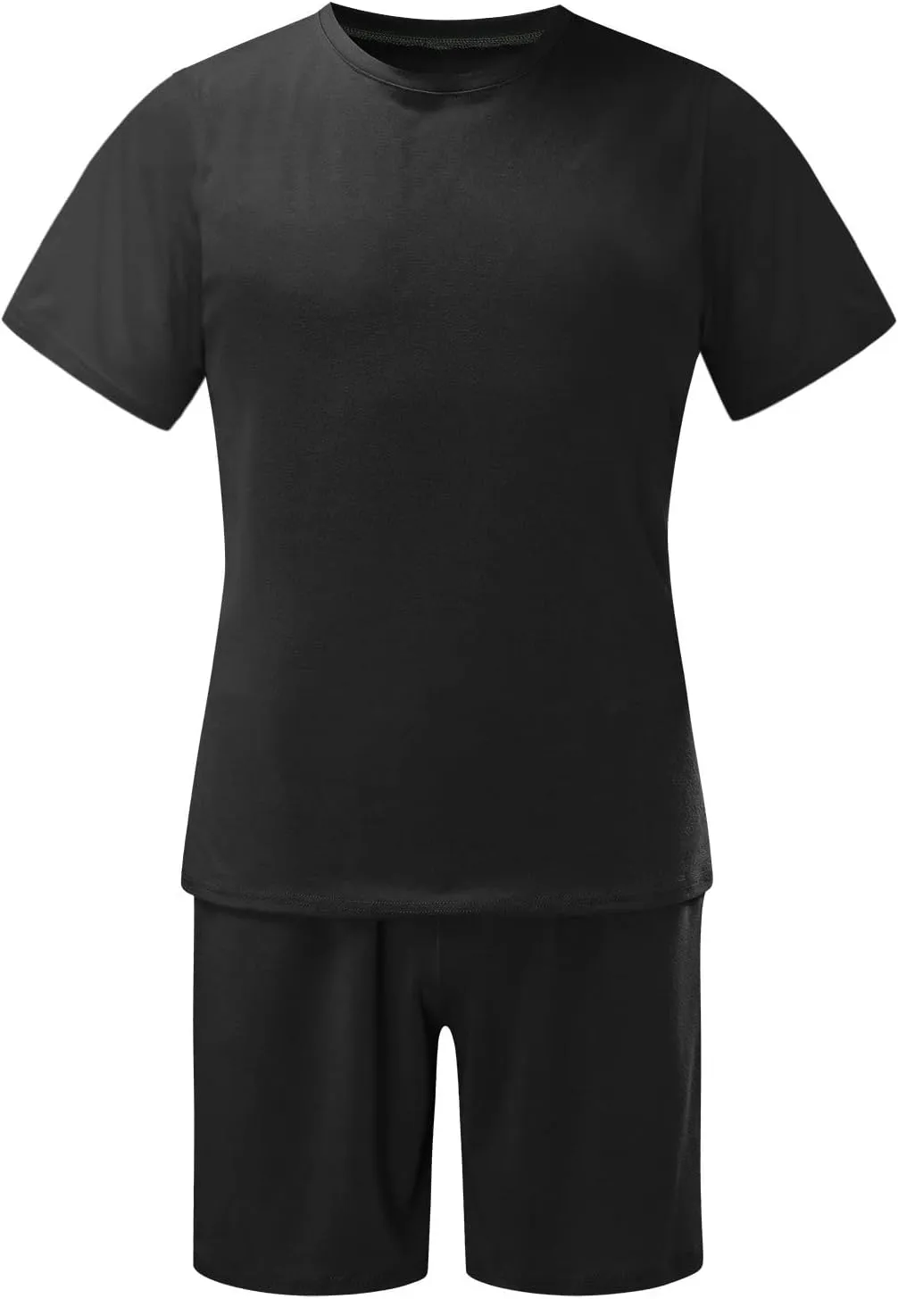 Men 2 Piece Outfits Summer Casual Crew Neck Muscle Short Sleeve Tee Shirts and Classic Fit Sport Shorts Set Tracksuit