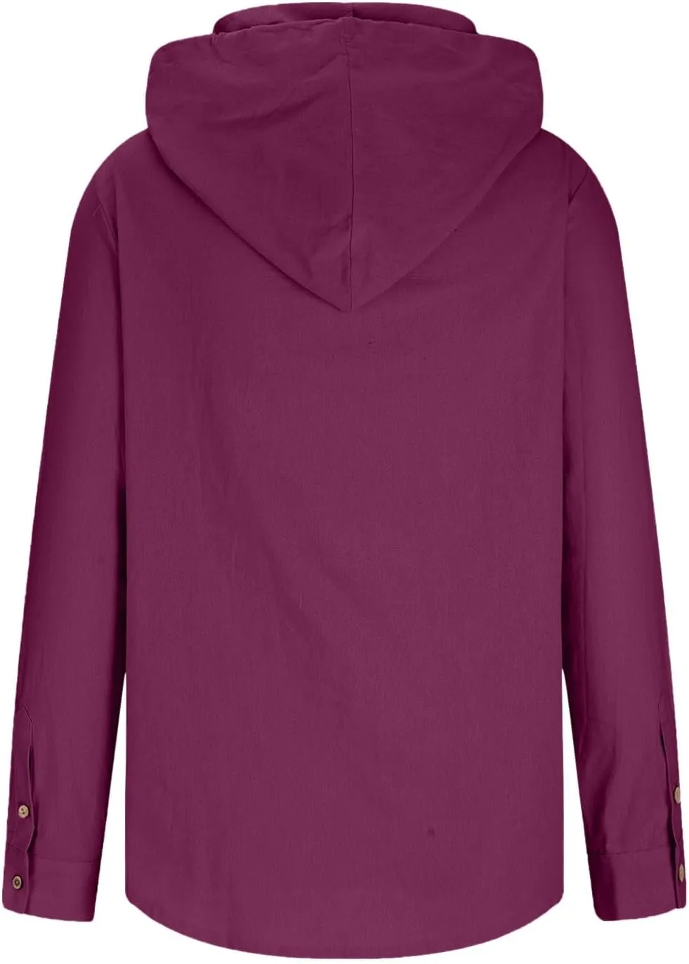 Men Casual Button Down Shirts Long Sleeve Hooded Pollover Tops Fashion Solid Cotton Linen Shirts Quick Dry