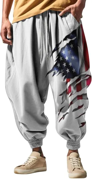 Men Cotton Baggy Hippie Yoga Harem Pants Casual Sweatpants Loose Drop Crotch Trousers Loose Pants Mens Cargo