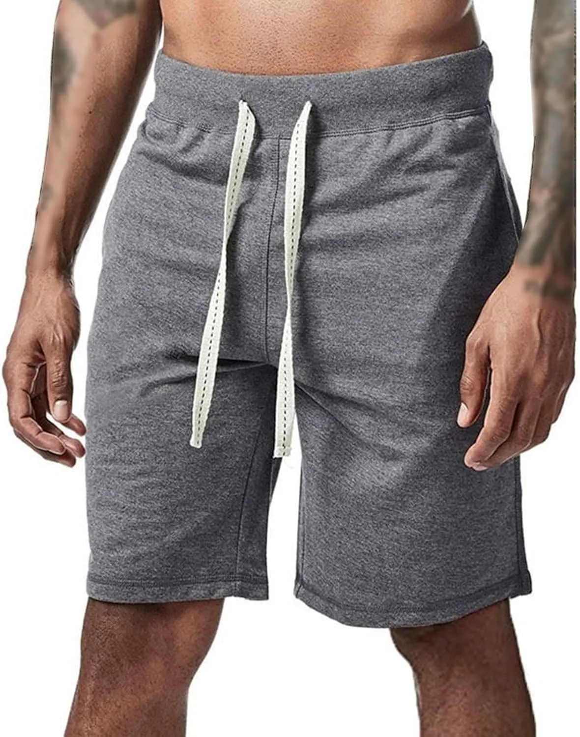Men Cotton Classic Sweat Drawstring Shorts Running Gym Cotton Sweat Mens Short Athletic Workout Lounge Short