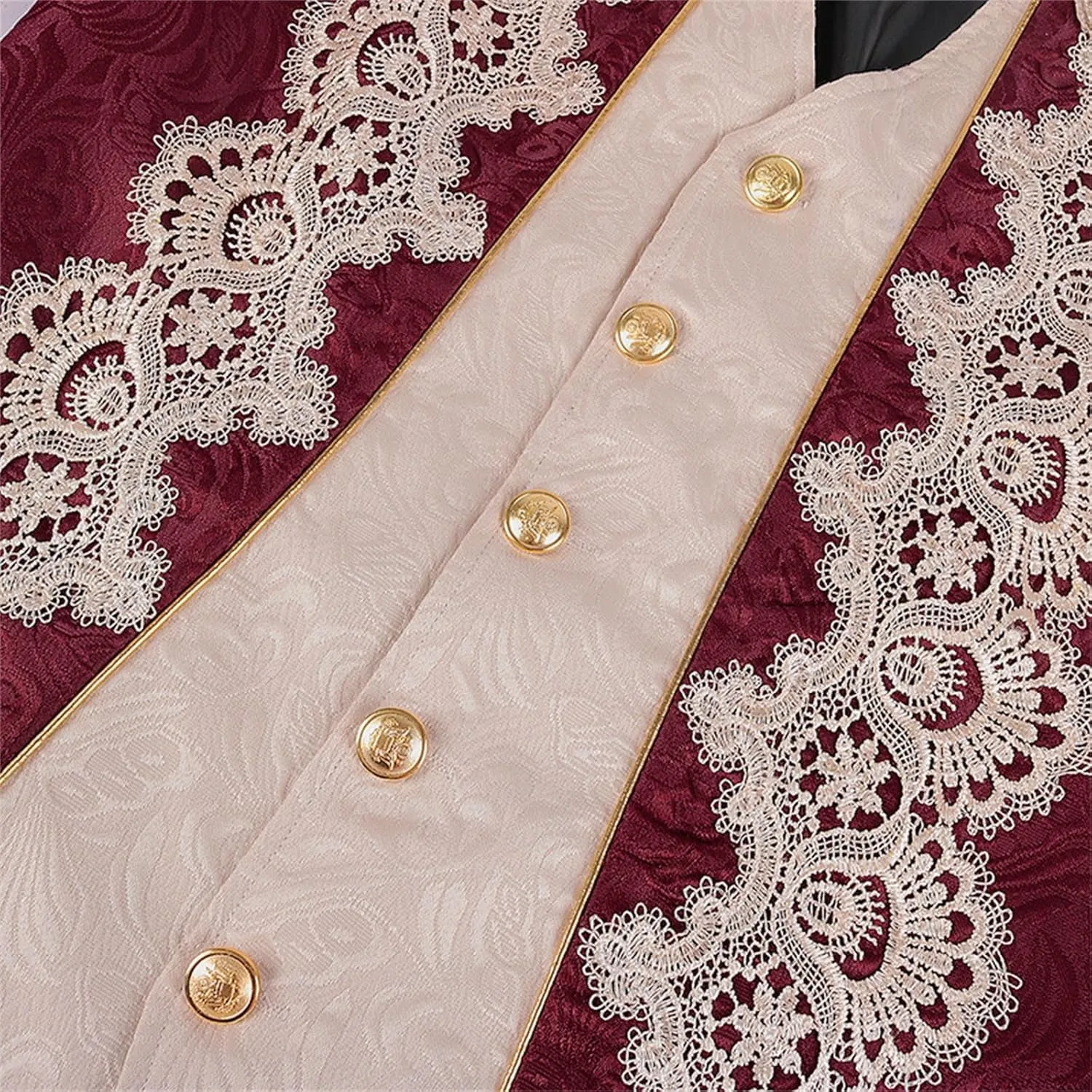 Men Embroidery Steampunk Tailcoat Jackets Turn Down Collar Button Jacket Gothic Victorian Frock Coat Halloween Costume