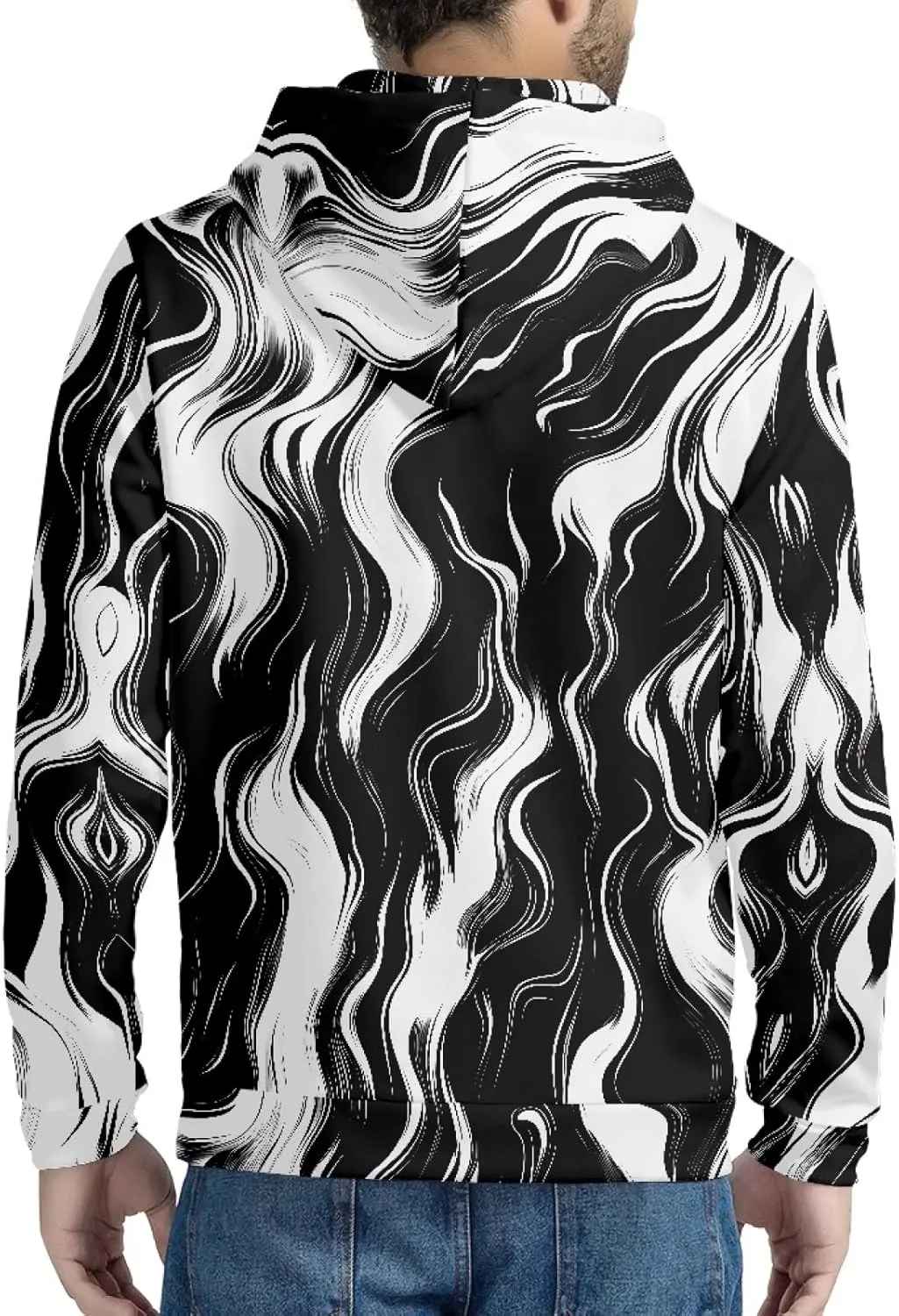 Men Novelty 3D Skull Print Long Sleeve Zip up Hoodies Pullover Sweatshirts with Pocket