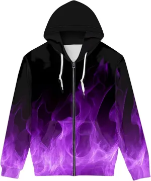 Men Novelty 3D Skull Print Long Sleeve Zip up Hoodies Pullover Sweatshirts with Pocket