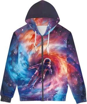 Men Women Full Zip-Up Hoodies 3D Print Graphic Sweatshirts Cool Novelty Hooded Hoodie