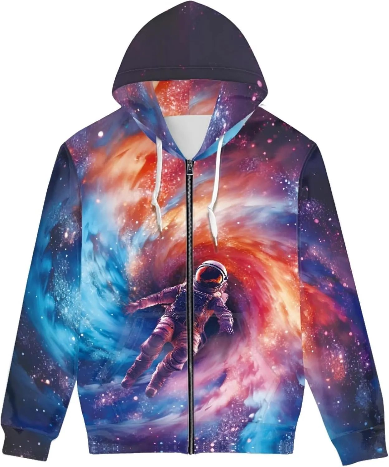Men Women Full Zip-Up Hoodies 3D Print Graphic Sweatshirts Cool Novelty Hooded Hoodie