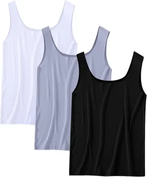 Men's 3 Pack Workout Tank Tops Quick Dry Muscle Sleeveless Shirt Bodybuilding Athletic Summer Running Tee Shirts