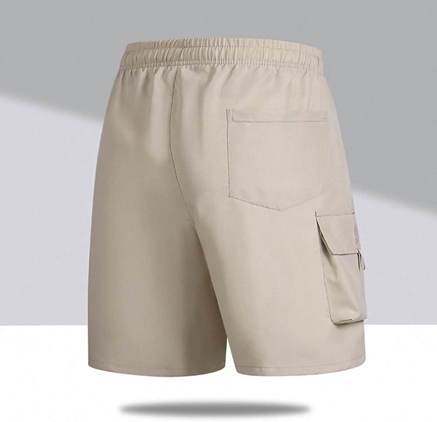 Men's Athletic Cargo Shorts Quick Dry with Pockets Gym Running Workout Elastic Activewear Outdoor Hiking Trunks