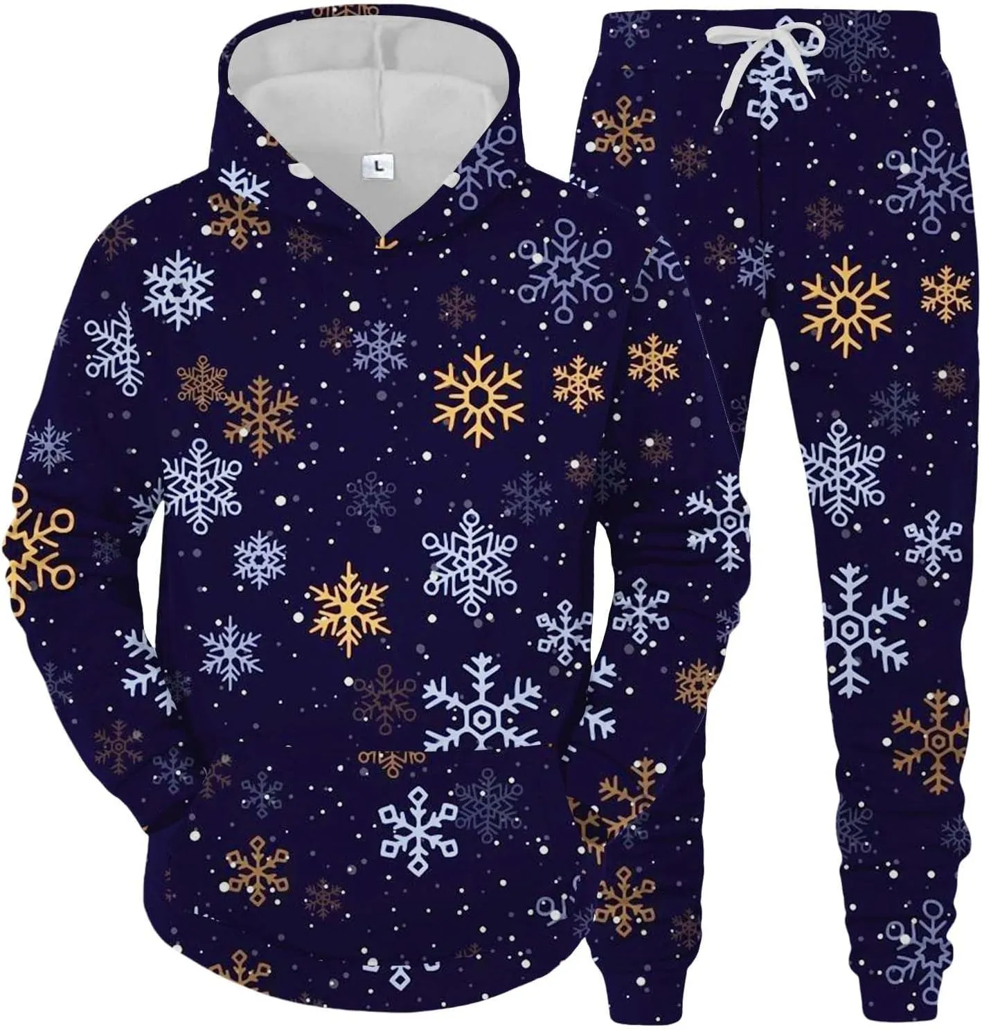 Men's Athletic Hoodie Tracksuit Funny Christmas Tracksuit 2 Piece Funny Reindeer Santa Casual Athletic Jogging Suits