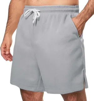 Mens Athletic Running Shorts Quick Dry Mesh Sport Summer Pant Lightweight Drawstring Elastic Waist Short with Pockets
