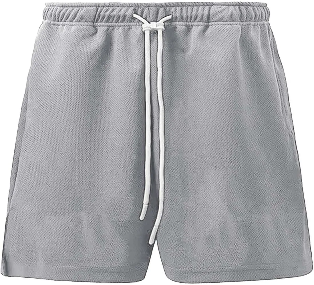 Mens Athletic Running Shorts Quick Dry Mesh Sport Summer Pant Lightweight Drawstring Elastic Waist Short with Pockets