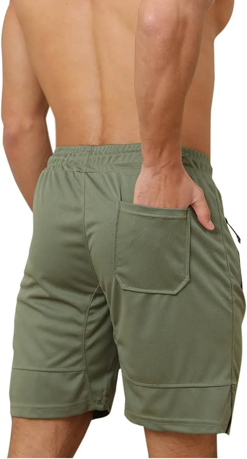 Mens Athletic Shorts Outdoor Sports Basketball Shorts Soft Casual Lightweight Quick Dry Short Shorts with Pockets