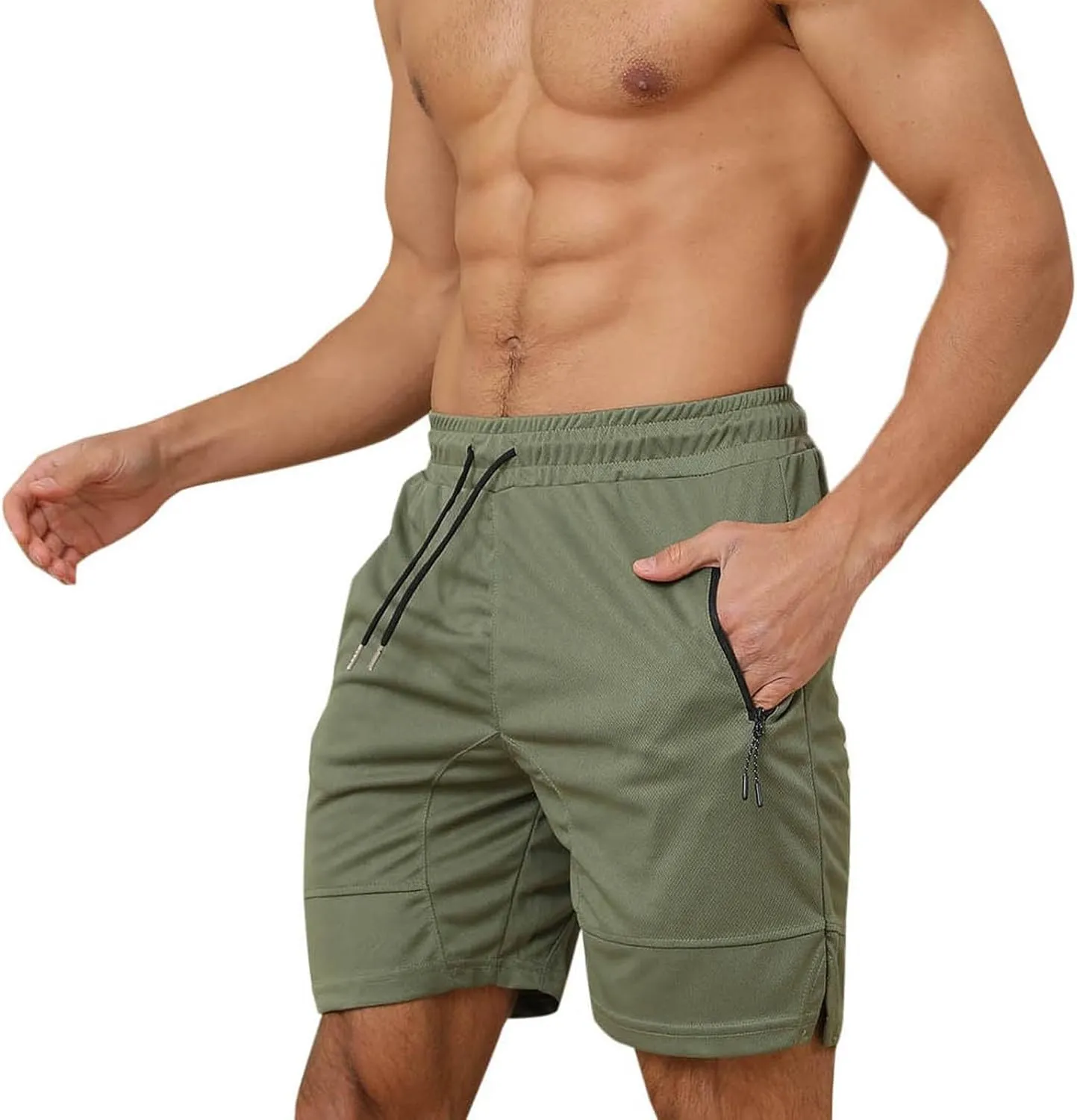 Mens Athletic Shorts Outdoor Sports Basketball Shorts Soft Casual Lightweight Quick Dry Short Shorts with Pockets