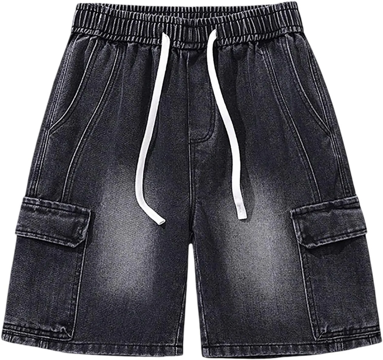 Mens Baggy Denim Jorts Y2K Vintage Loose Fit Hip Hop Jean Shorts Wide Leg Long Jeans Streetwear Clothes