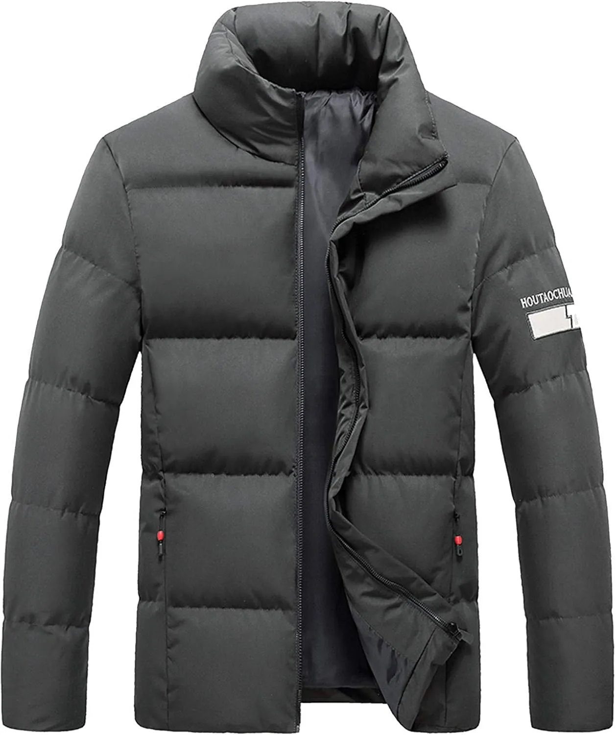 Mens Big and Tall Winter Puffer Jacket Packable Windproof Midweight Insulated Jacket Thermal Zip Up Puffer Jacket