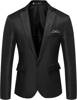 Men's Blazer Jacket Plus Size One Buttons Coton Suit Jackets Stylish Slim Fit Business Work Suit Jacket Sport Coat