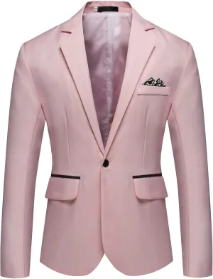 Men's Blazer Jacket Plus Size One Buttons Coton Suit Jackets Stylish Slim Fit Business Work Suit Jacket Sport Coat