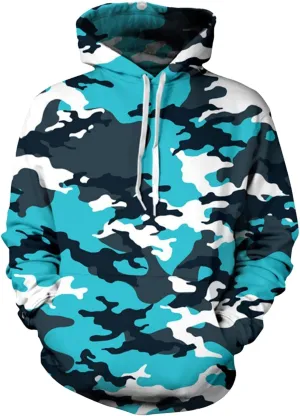 Mens Camo Hoodies Novelty Print Casual Drawstring Hooded Military Sweatshirts with Kangaroos Pocket Tactical Pullover